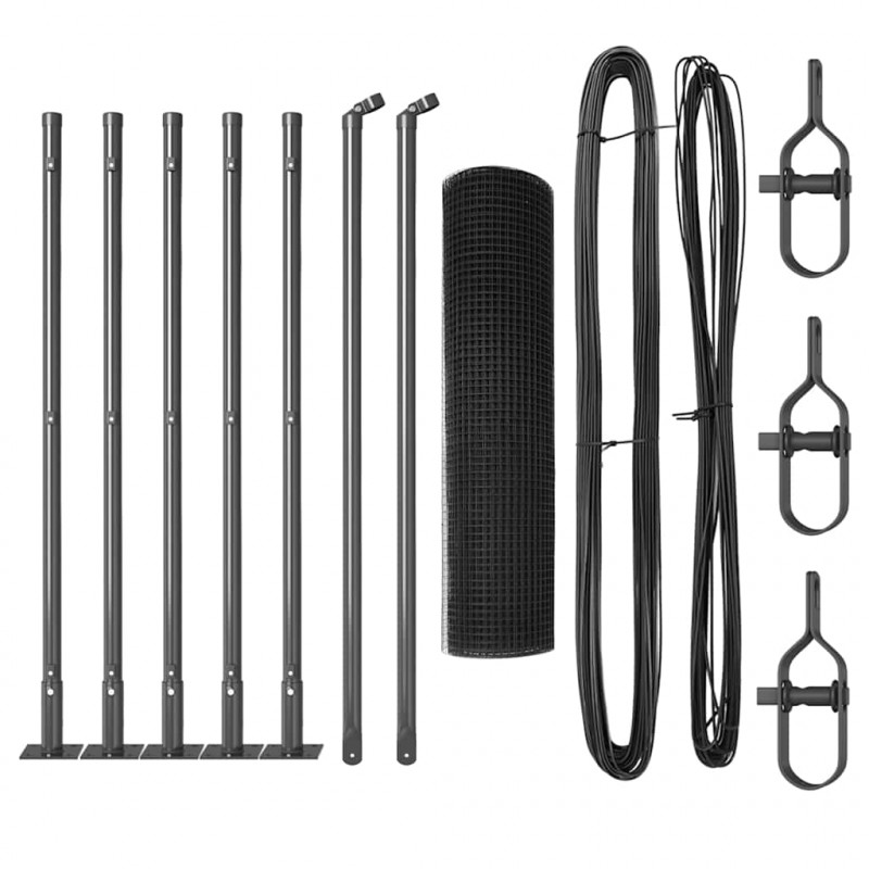 Słupek ogrodzeniowy. Szary 10 x 0,5 m (siatka 16 x 16 mm) Stal
