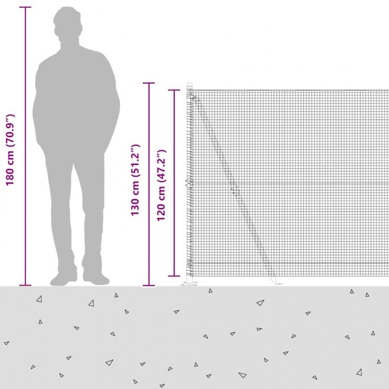 Słupek ogrodzeniowy. Szary 10 x 1,2 m (16 x 16 mm siatka)