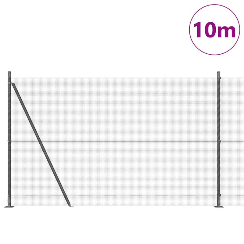Słupek ogrodzeniowy. Szary 10 x 1,4 m (siatka 12 x 12 mm)