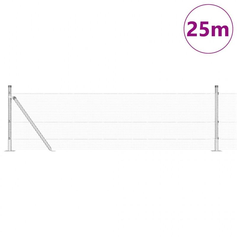 Słupek ogrodzeniowy. Szary 25 x 0,4 m (siatka 16 x 16 mm)