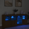 Szafka z oświetleniem LED, brązowy dąb, 164x37x67 cm