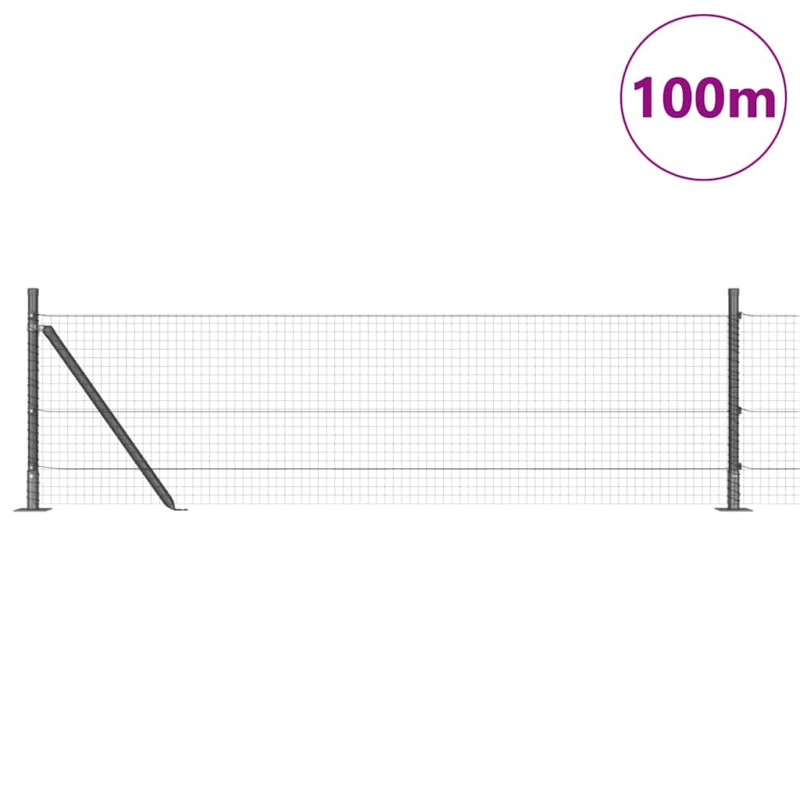 Słupek ogrodzeniowy. Szary 100 x 0,4 m (siatka 25 x 25 mm)