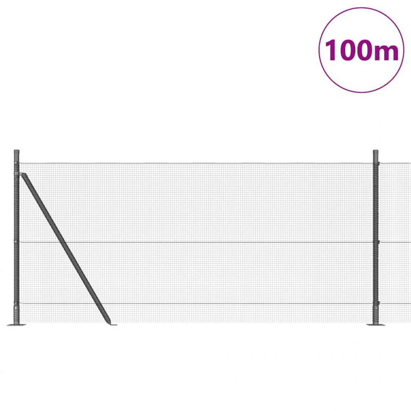 Słupek ogrodzeniowy. Szary 100 x 0,8 m (siatka 12 x 12 mm)