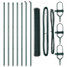 Słupek ogrodzeniowy. Zielony 10 x 1 m (siatka 13 mm) Stal i PVC