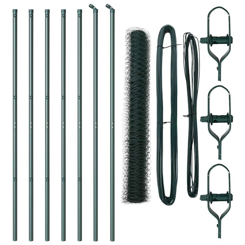 Słupek ogrodzeniowy. Zielony 10 x 1 m (siatka 50 mm) Stal i PVC