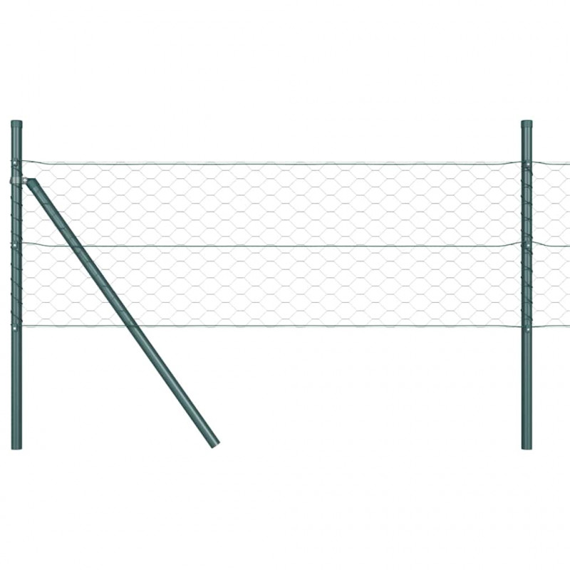 Słupek ogrodzeniowy. Zielony 10 x 1 m (siatka 50 mm) Stal i PVC