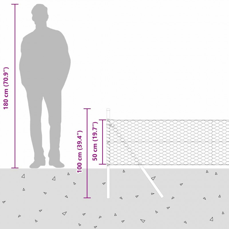 Słupek ogrodzeniowy. Zielony 50 x 0,5 m (siatka 36 mm)