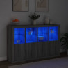 Szafki z oświetleniem LED, 3 szt., szary dąb sonoma