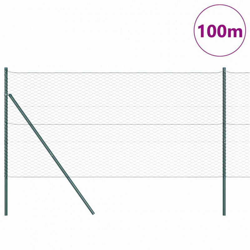 Słupek ogrodzeniowy. Zielony 100 x 1 m (siatka 36 mm)