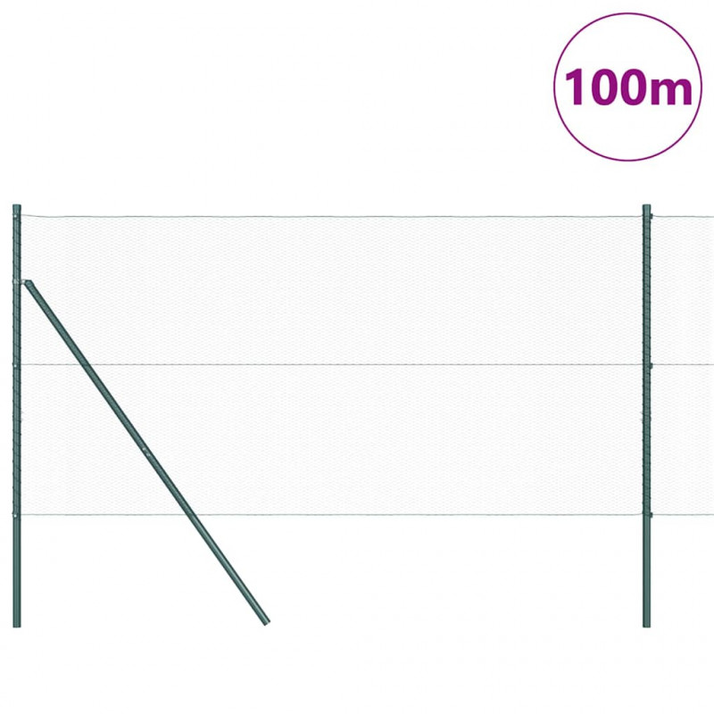 Słupek ogrodzeniowy. Zielony 100 x 1,2 m (siatka 13 mm)