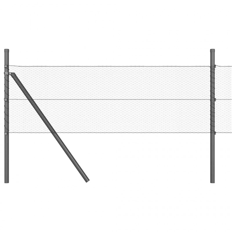 Słupek ogrodzeniowy. Szary 10 x 0,4 m (siatka 13 mm) Stal i PVC