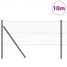 Słupek ogrodzeniowy. Szary 10 x 0,6 m (siatka 25 mm) Stal i PVC