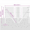 Słupek ogrodzeniowy. Szary 10 x 0,6 m (siatka 25 mm) Stal i PVC