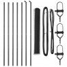 Słupek ogrodzeniowy. Szary 10 x 1 m (siatka 13 mm) Stal i PVC