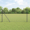 Słupek ogrodzeniowy. Szary 10 x 1 m (siatka 36 mm) Stal i PVC