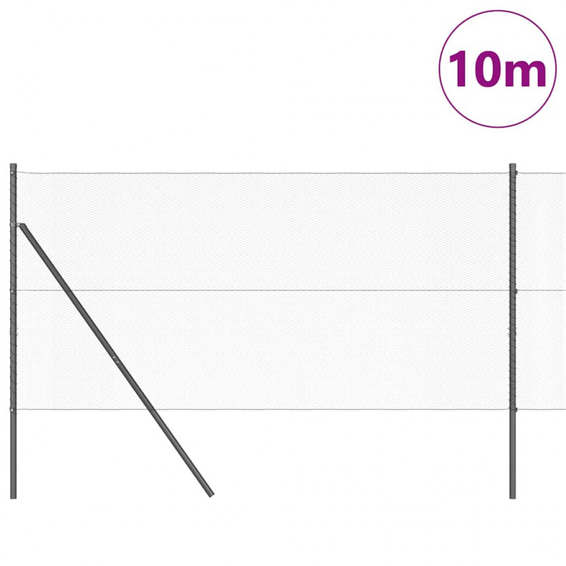 Słupek ogrodzeniowy. Szary 10 x 1,2 m (siatka 13 mm) Stal i PVC