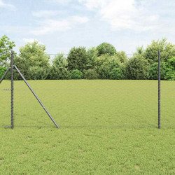 Słupek ogrodzeniowy. Szary 10 x 1,4 m (siatka 50 mm) Stal i PVC
