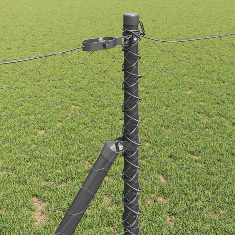 Słupek ogrodzeniowy. Szary 10 x 1,4 m (siatka 50 mm) Stal i PVC