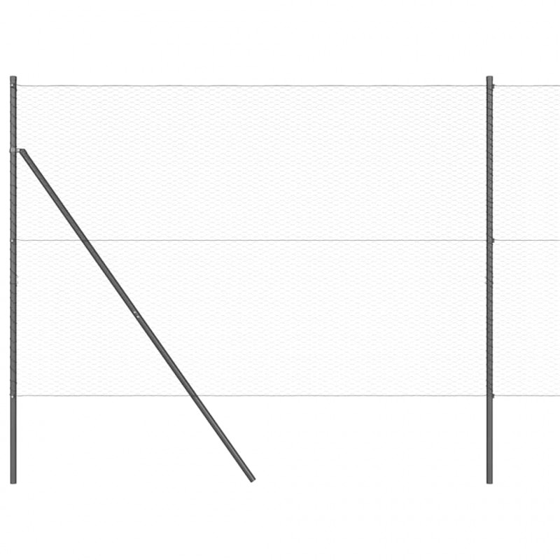 Słupek ogrodzeniowy. Szary 10 x 1,5 m (siatka 25 mm) Stal i PVC