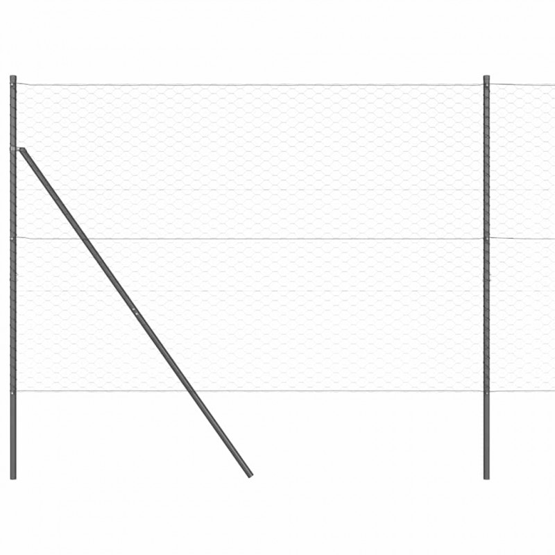 Słupek ogrodzeniowy. Szary 10 x 1,5 m (siatka 50 mm) Stal i PVC