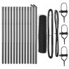 Słupek ogrodzeniowy. Szary 25 x 0,6 m (siatka 50 mm) Stal i PVC