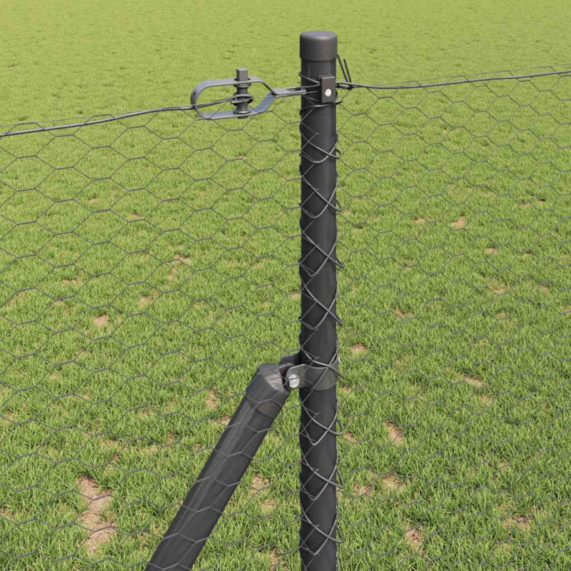 Słupek ogrodzeniowy. Szary 25 x 1 m (25 mm siatka) Stal