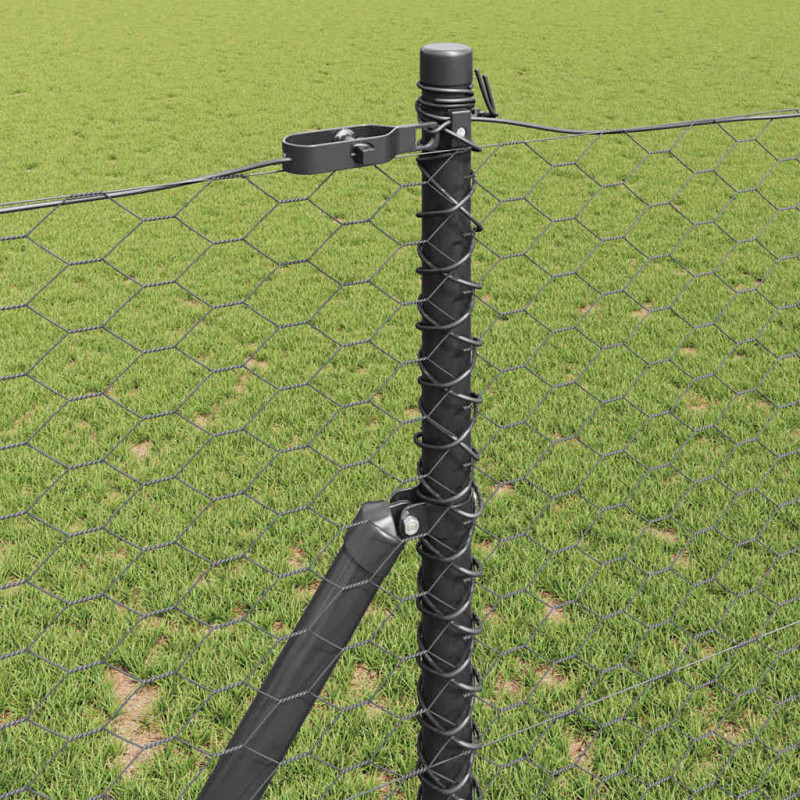 Słupek ogrodzeniowy. Szary 25 x 1 m (siatka 36 mm) Stal