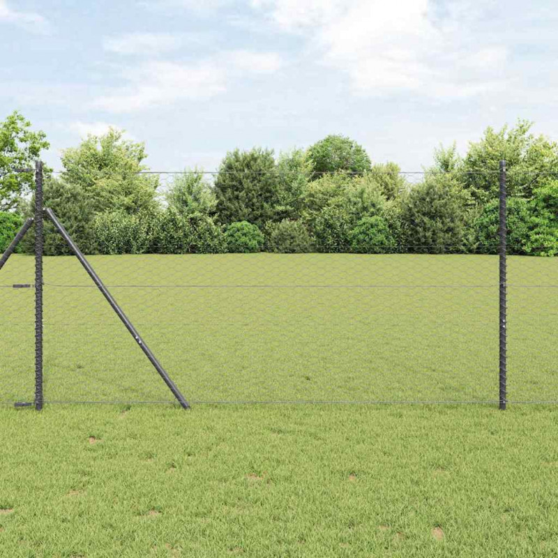 Słupek ogrodzeniowy. Szary 25 x 1,2 m (siatka 36 mm) Stal