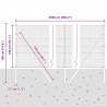 Słupek ogrodzeniowy. Szary 25 x 1,4 m (siatka 36 mm) Stal i PVC
