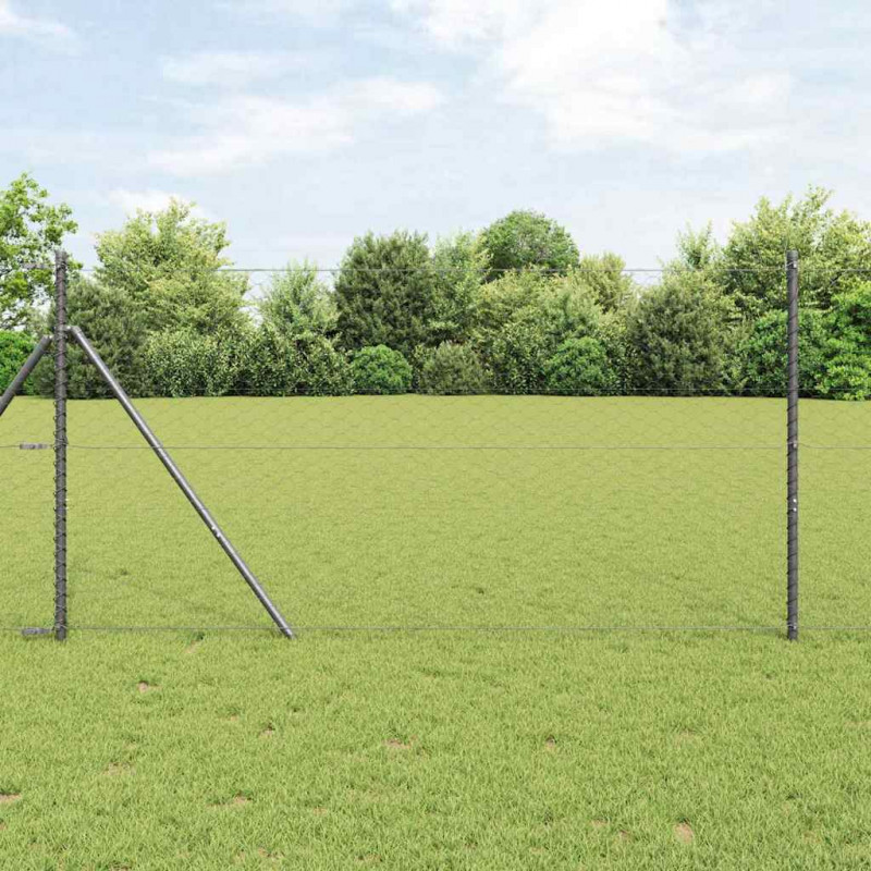 Słupek ogrodzeniowy. Szary 25 x 1,4 m (siatka 50 mm) Stal i PVC