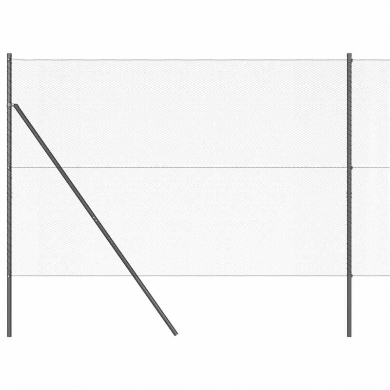 Słupek ogrodzeniowy. Szary 25 x 1,5 m (siatka 13 mm) Stal
