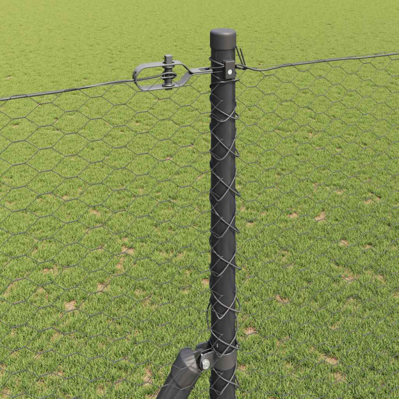 Słupek ogrodzeniowy. Szary 25 x 1,5 m (siatka 25 mm) Stal
