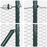 Słupek ogrodzeniowy. Szary 50 x 0,4 m (siatka 25 mm) Stal i PVC