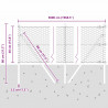 Słupek ogrodzeniowy. Szary 50 x 0,4 m (siatka 36 mm) Stal i PVC