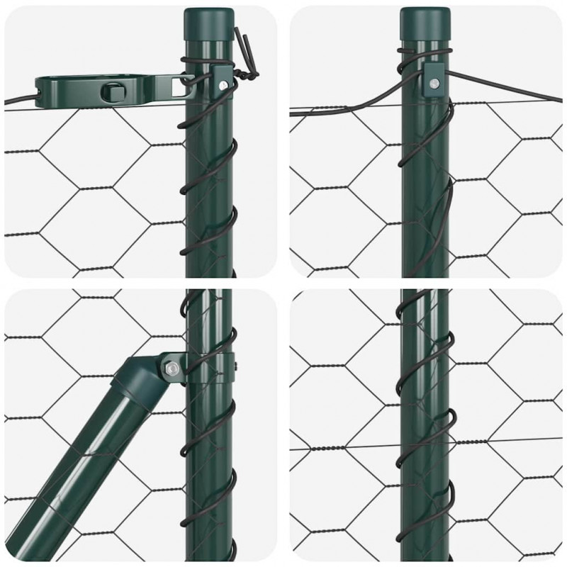 Słupek ogrodzeniowy. Szary 50 x 0,4 m (siatka 50 mm) Stal i PVC