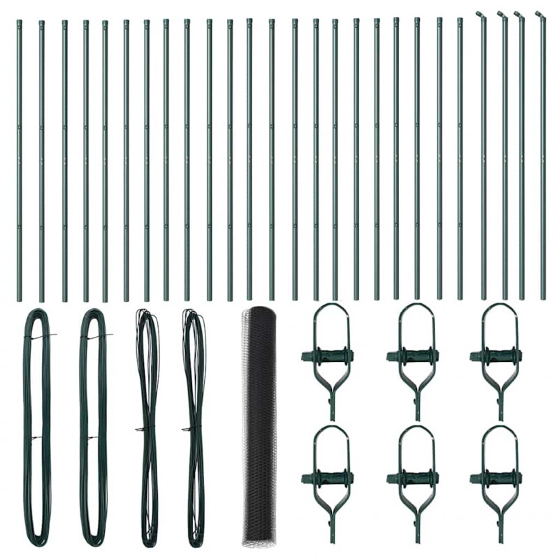 Słupek ogrodzeniowy. Szary 50 x 1 m (siatka 36 mm) Stal i PVC