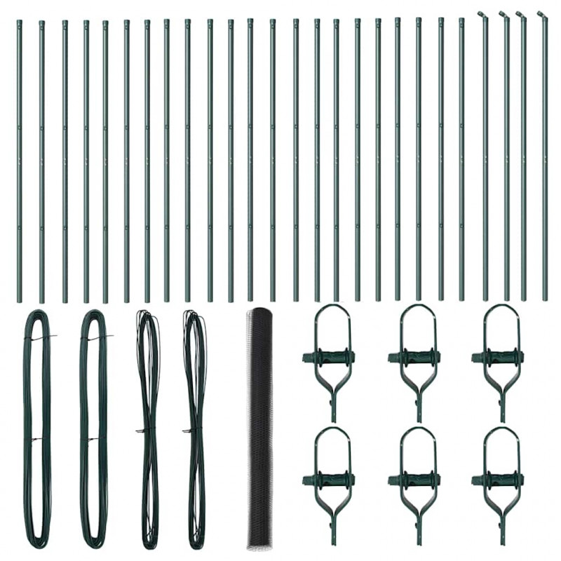 Słupek ogrodzeniowy. Szary 50 x 1,5 m (siatka 13 mm) Stal i PVC