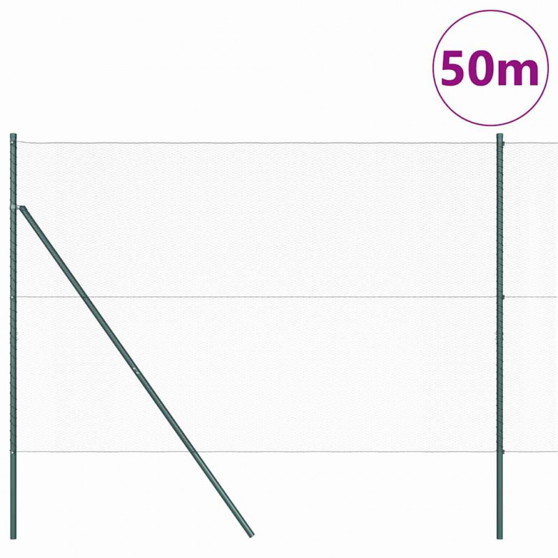 Słupek ogrodzeniowy. Szary 50 x 1,5 m (siatka 13 mm) Stal i PVC