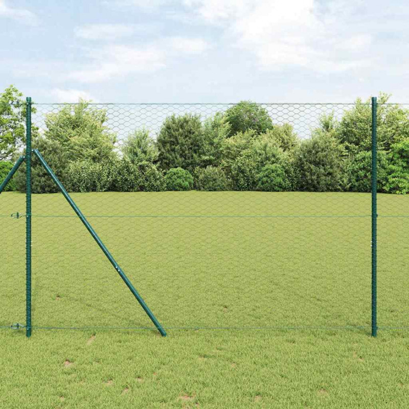Słupek ogrodzeniowy. Szary 50 x 1,5 m (siatka 36 mm) Stal i PVC