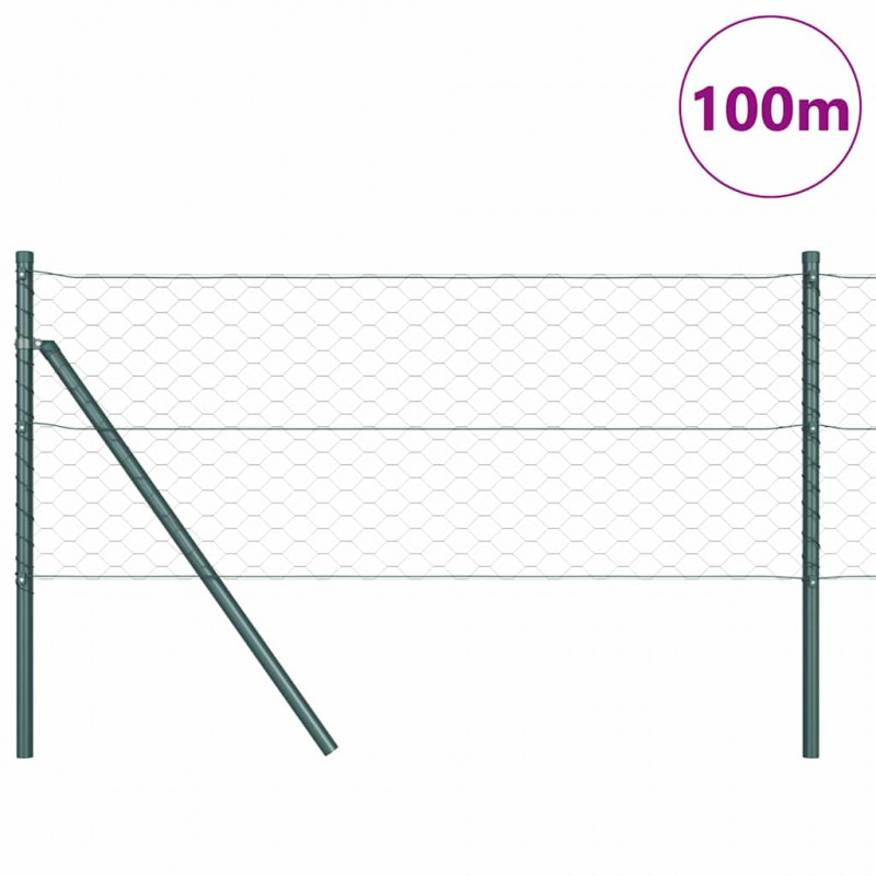 Słupek ogrodzeniowy. Szary 100 x 0,6 m (mesh 50 mm) Stal i PVC