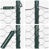 Słupek ogrodzeniowy. Szary 100 x 0,6 m (mesh 50 mm) Stal i PVC