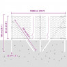 Słupek ogrodzeniowy. Szary 100 x 0,6 m (mesh 50 mm) Stal i PVC