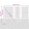 Słupek ogrodzeniowy. Szary 100 x 1 m (siatka 25 mm) Stal i PVC