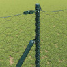Słupek ogrodzeniowy. Szary 100 x 1 m (siatka 50 mm) Stal i PVC