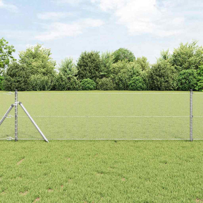 Słupek ogrodzeniowy. Srebrny 10 x 0,6 m (siatka 13 mm) Stal