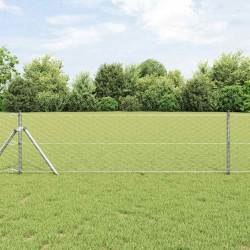 Słupek ogrodzeniowy. Srebrny 10 x 0,6 m (siatka 50 mm) Stal