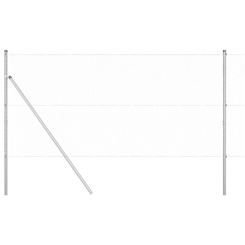 Słupek ogrodzeniowy. Srebrny 10 x 1,4 m (siatka 25 mm) Stal