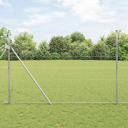 Słupek ogrodzeniowy. Srebrny 10 x 1,5 m (siatka 50 mm) Stal