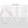 Słupek ogrodzeniowy. Srebrny 25 x 0,4 m (siatka 36 mm) Stal