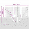 Słupek ogrodzeniowy. Srebrny 25 x 0,6 m (siatka 25 mm) Stal